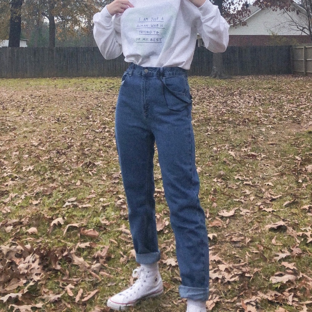 high waisted mom jeans